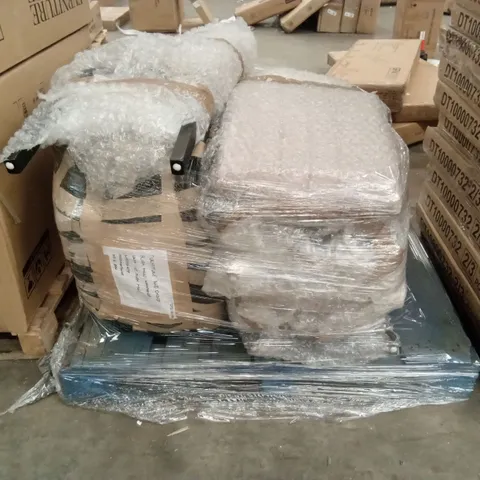 PALLET OF ASSORTED INCOMPLETE DESIGNER DINING CHAIRS PARTS AND PIECES