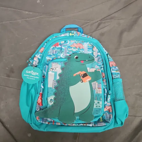 SMIGGLE JUNIOR CHARACTER BACKPACK – TURQUOISE DINOSAUR DESIGN