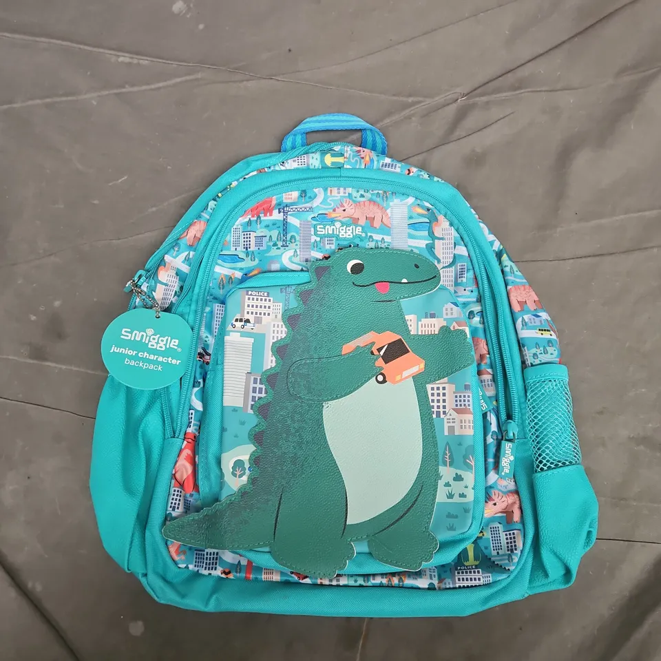 SMIGGLE JUNIOR CHARACTER BACKPACK – TURQUOISE DINOSAUR DESIGN