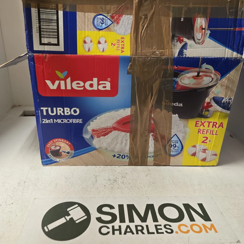 VILEDA TURBO 2IN1 MICROFIBRE MOP WITH EXTRA REFILLS