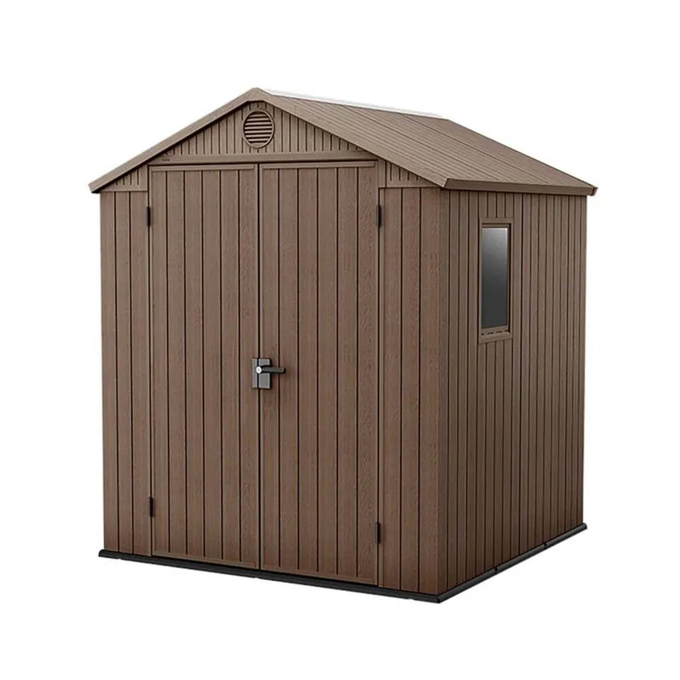 BOXED KETER DARWIN 6 FT. W X 6 FT. D APEX OUTDOOR GARDEN SHED