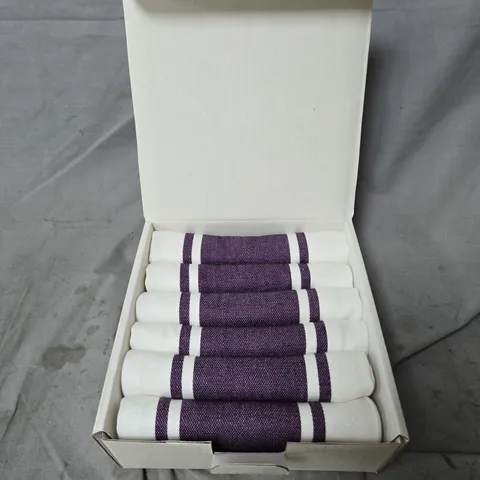 BOX OF 6 X TINY BREAK VINTAGE STRIPED KITCHEN TOWELS – 6-PIECE SET 