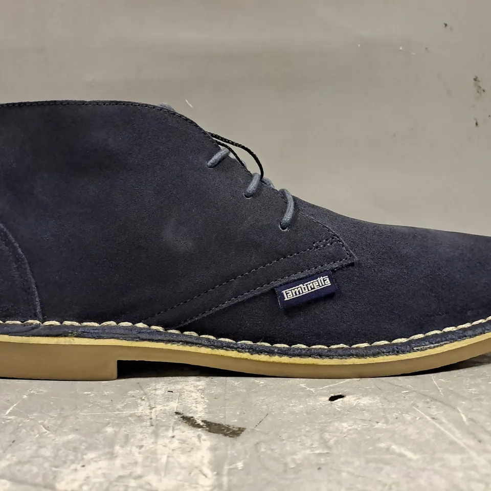 BOXED PAIR OF LAMBRETTA CHISWICK SHOES IN NAVY UK SIZE 9