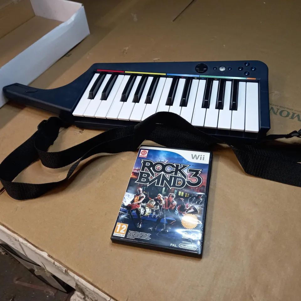 ROCK BAND 3 WITH WIRELESS KEYBOARD FOR NINTENDO WII