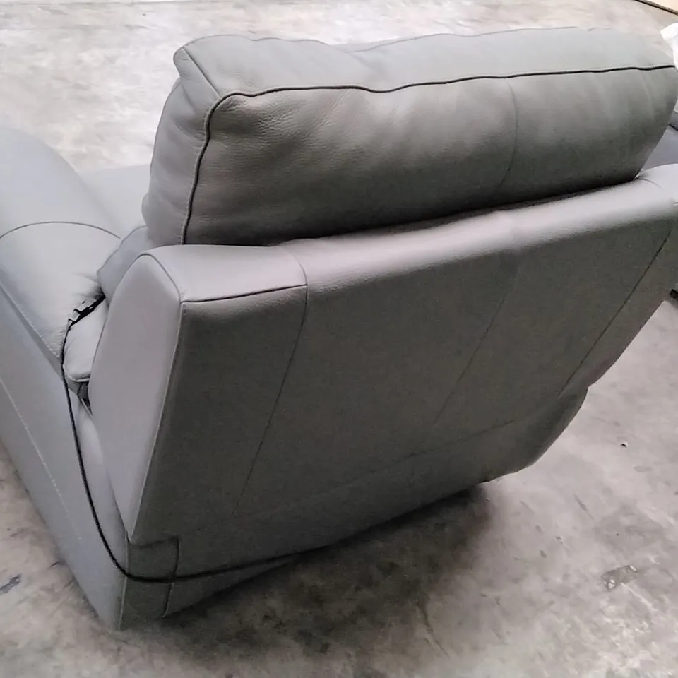 QUALITY ITALIAN DESIGNER PATRIZIO SMALL ARMS ELECTRIC RECLINER CHAIR - ANTHRACITE GREY LEATHER