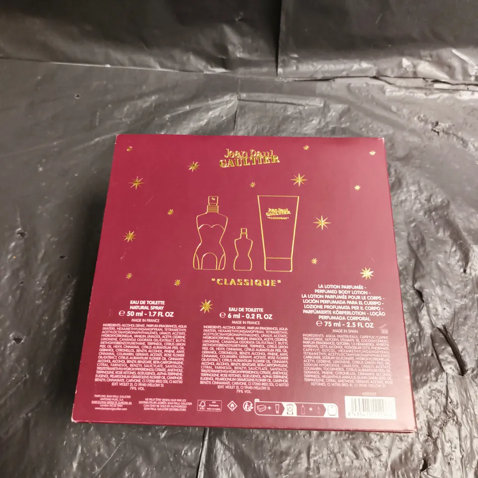 JEAN PAUL GAULTIER CLASSIQUE GIFT SET – EAU DE TOILETTE 50ML, BODY LOTION 75ML & MINI EDT 6ML