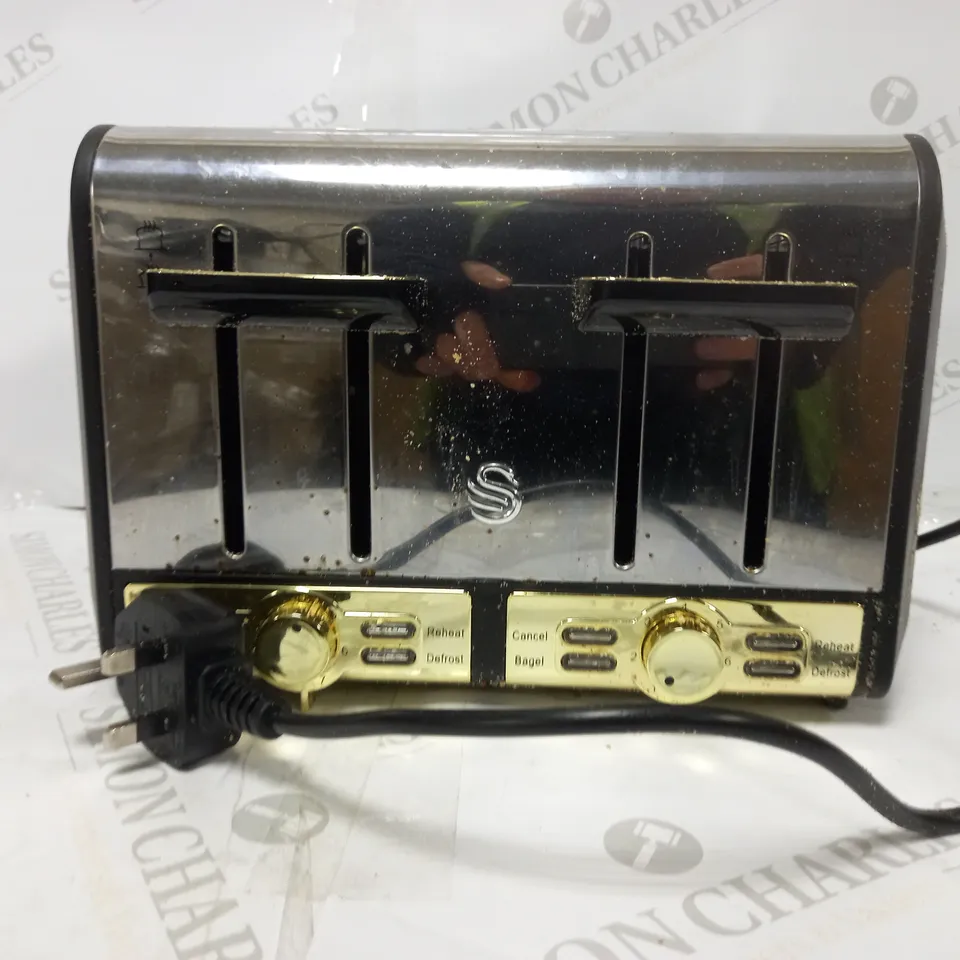 SWAN GATSBY DIAMOND RANGE 4 SLICE TOASTER BLACK RRP £49.99