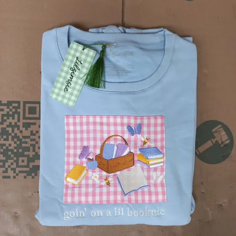 LILSIMSIE LONG SLEEVE SWEATSHIRT IN BLUE SIZE 2XL