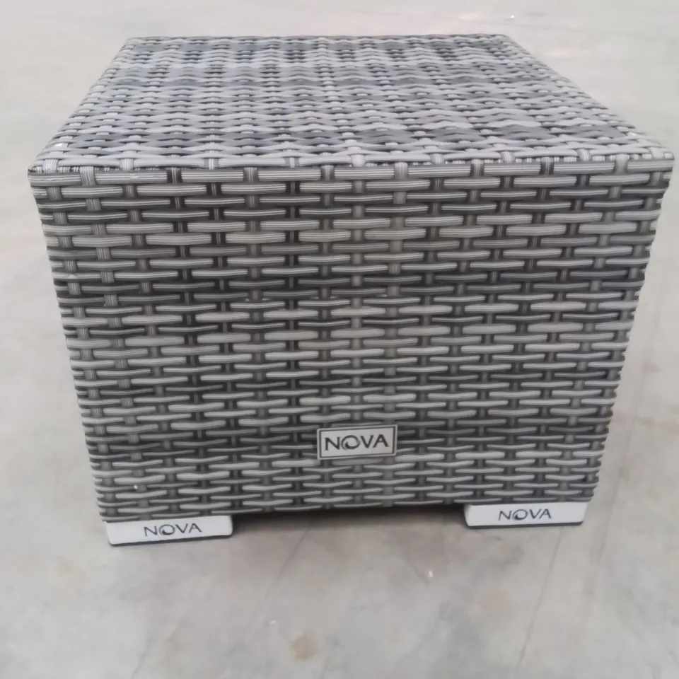 NOVA GREY RATTAN FOOTSTOOL 