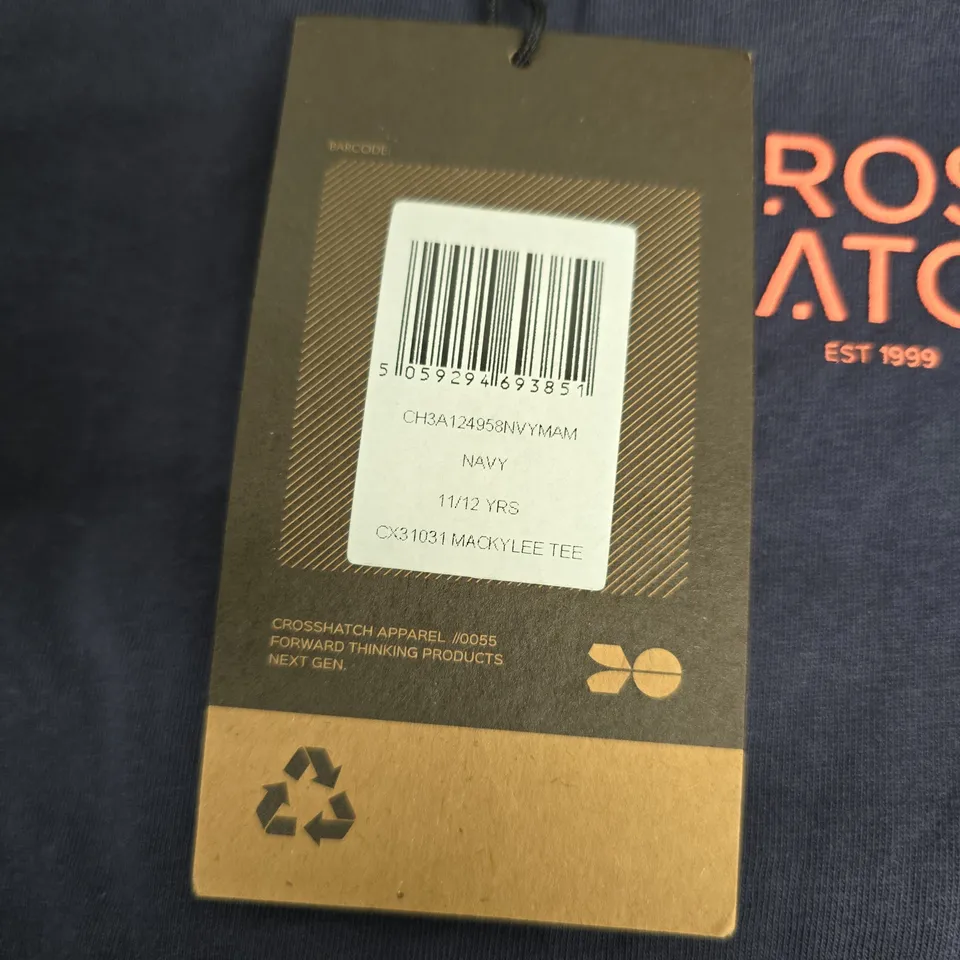 CROSS HATCH MACKYLEE TEE – NAVY, KIDS 11-12 YRS