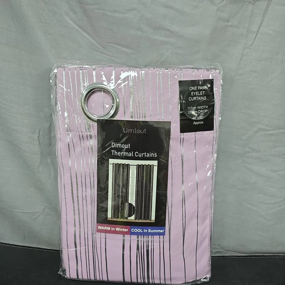 UMLOUT DIMOUT THERMAL CURTAINS – ONE PAIR EYELET CURTAINS, 117 CM WIDE X 229 CM DROP (APPROX) 