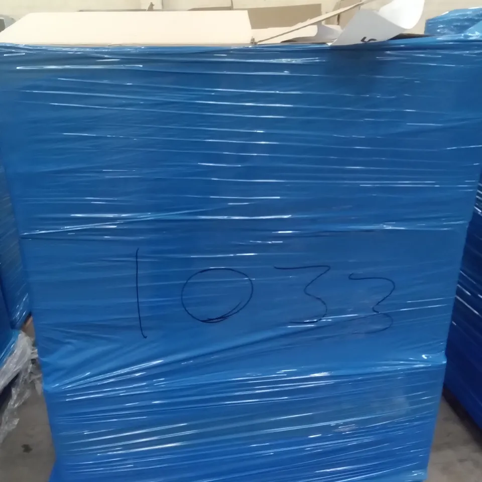 PALLET OF ASSORTED ITEMS INCLUDING SLIME BAFF, BROWN BEAR LIMESCALE REMOVER, FACE MASKS, FOOL ON THE HILL BOOK, HAPPY BIRTHDAY BANNER, CHRISTMAS WRAPPING PAPER 