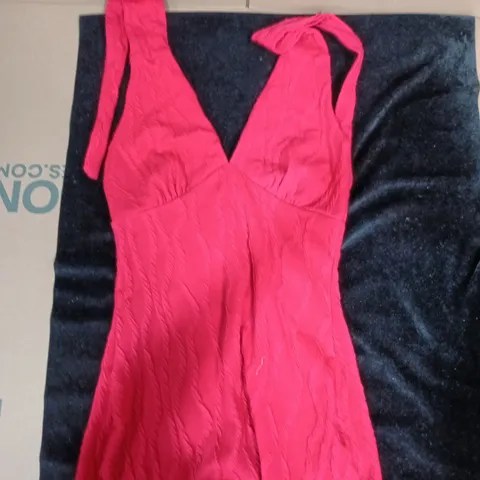 WOMEN'S PINK QUILTED DRESS WITH STRAPS – XS (UK 6-8)