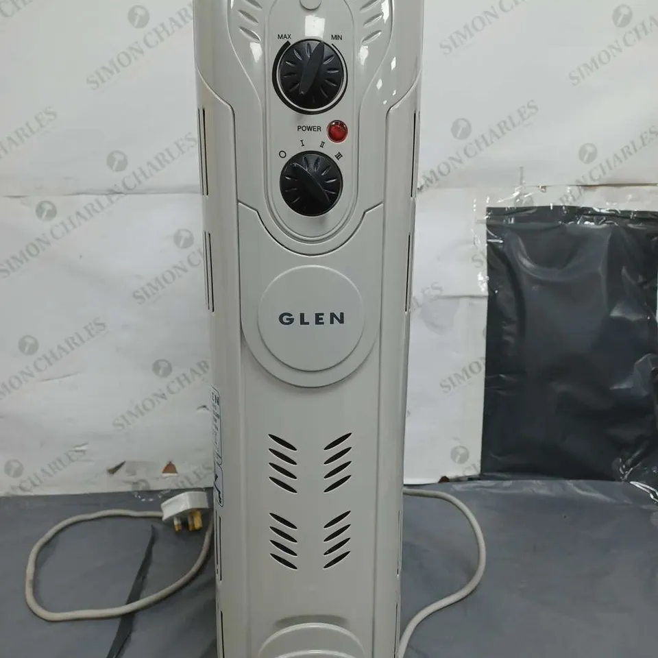 GLEN 1.5KW OIL FILLED COLUMN HEATER GREY - COLLECTION ONLY