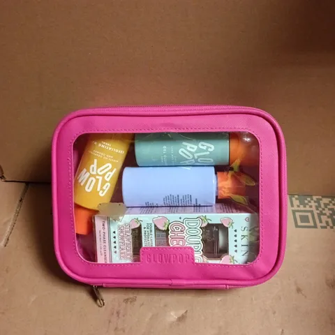 GLOWPOP HEALTH & BEAUTY MAKE-UP SET IN PINK ZIP POUCH