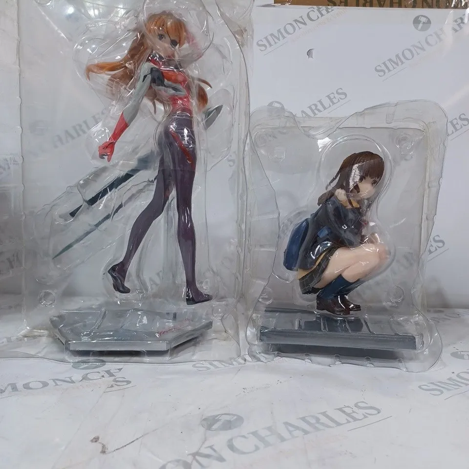 2 JAPANESE MINI FIGURINES TO CONTAIN SAYU OGIWARA & SHIKINAMI ASUKA LANGLEY