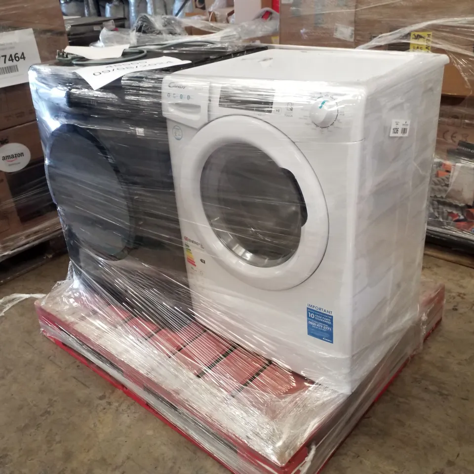 RUSSELL HOBBS FREESTANDING CONDENSER DRYER BLACK AND CANDY SMART FREE STANDING WASHING MACHINE WHITE - UNPROCESSED RAW RETURNS