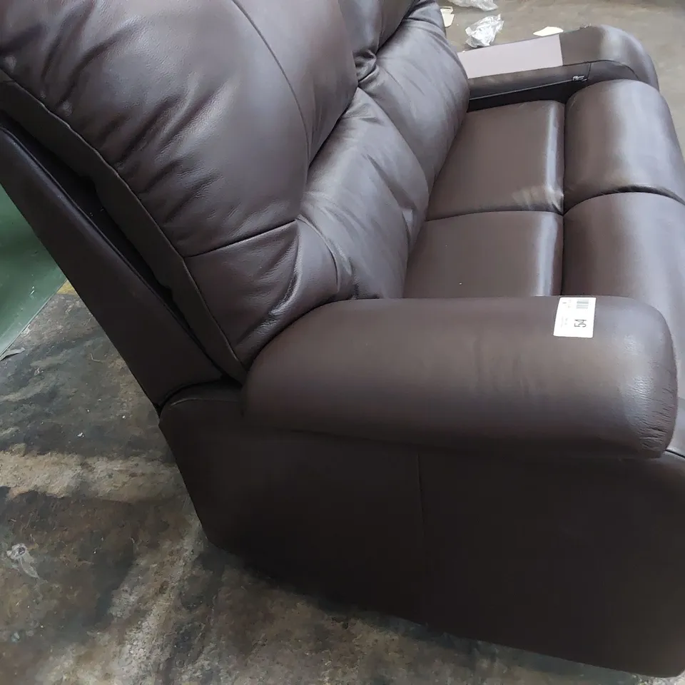 QUALITY BRITISH DESIGNER G PLAN MINSTRAL TWO SEATER SOFA CAPRI CHOCOLATE LEATHER