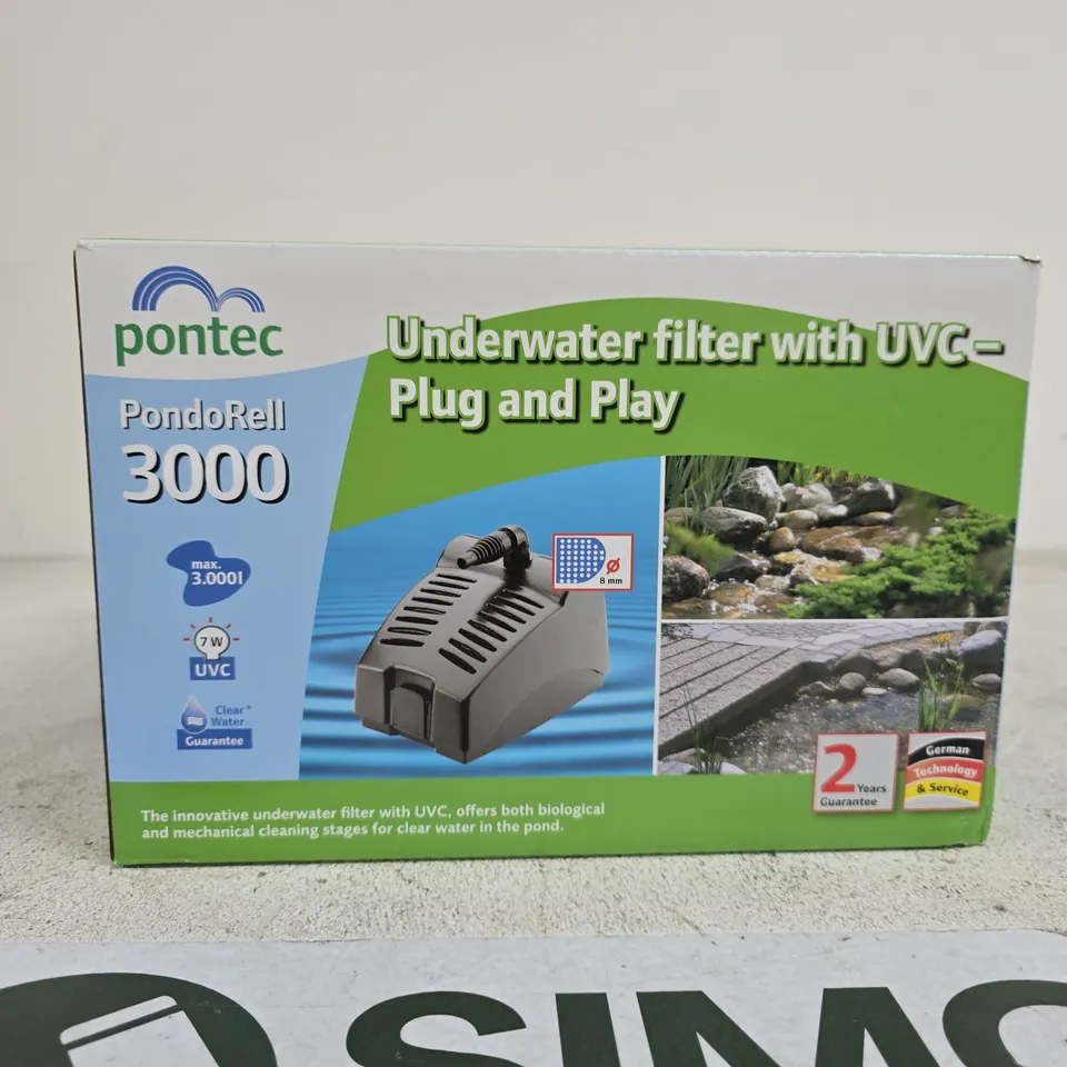 PONTEC PONDOROLL 3000 UNDERWATER POND FILTER WITH UVC – PLUG AND PLAY