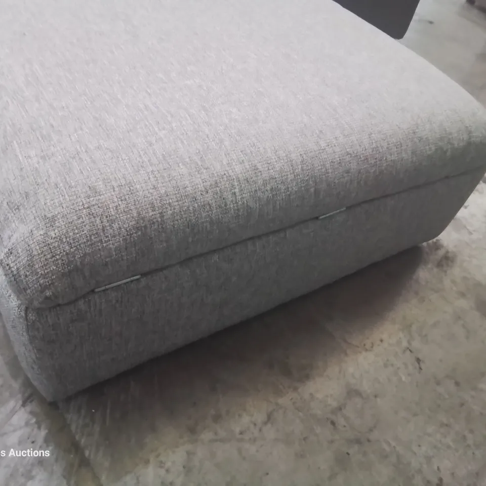 DESIGNER STORAGE FOOTSTOOL GREY FABRIC 