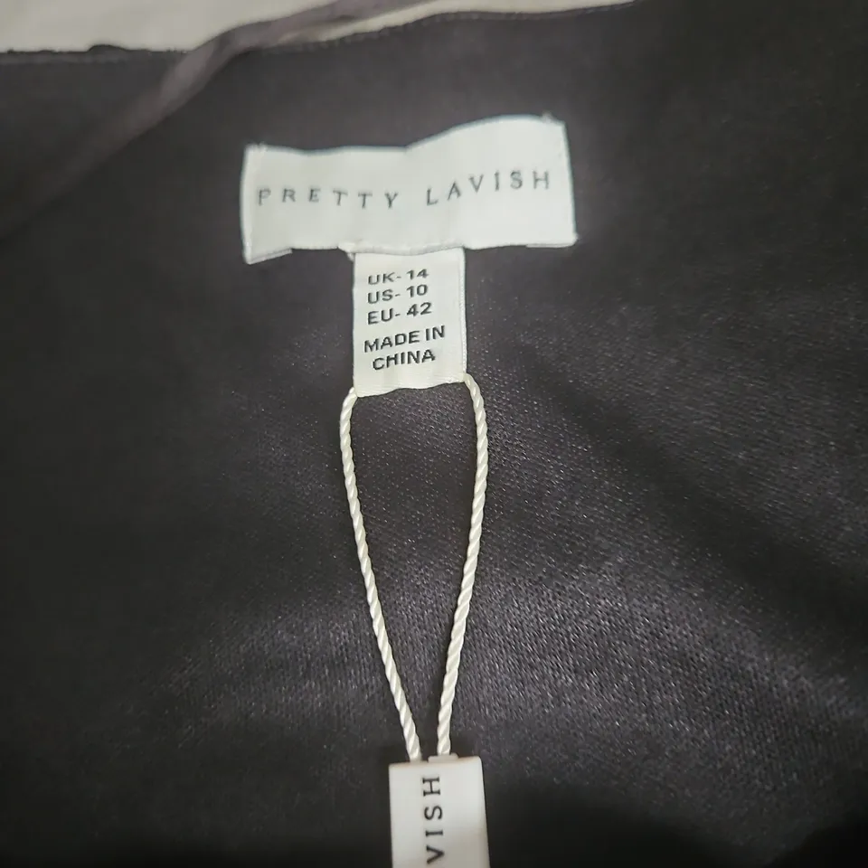 PRETTY LAVISH BLACK FLORAL EMBROIDERED DRESS – UK 14 (US 10, EU 42)