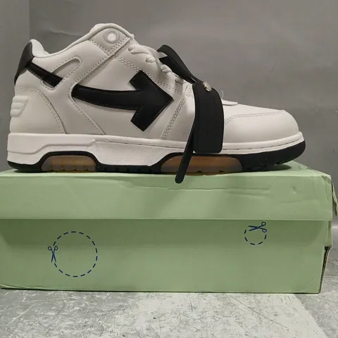 BOXED PAIR OF OFF WHITE OUT OF OFFICE SNEAKERS IN WHITE/BLACK SIZE EU 45