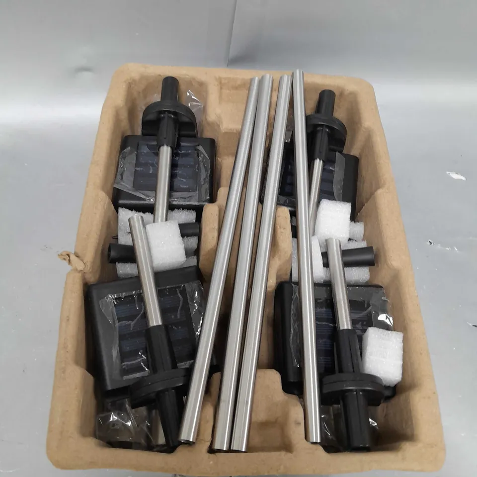 BOXED BELL & HOWELL GLIMMER STICKS SET OF 4 SOLAR PATHWAY LIGHTS