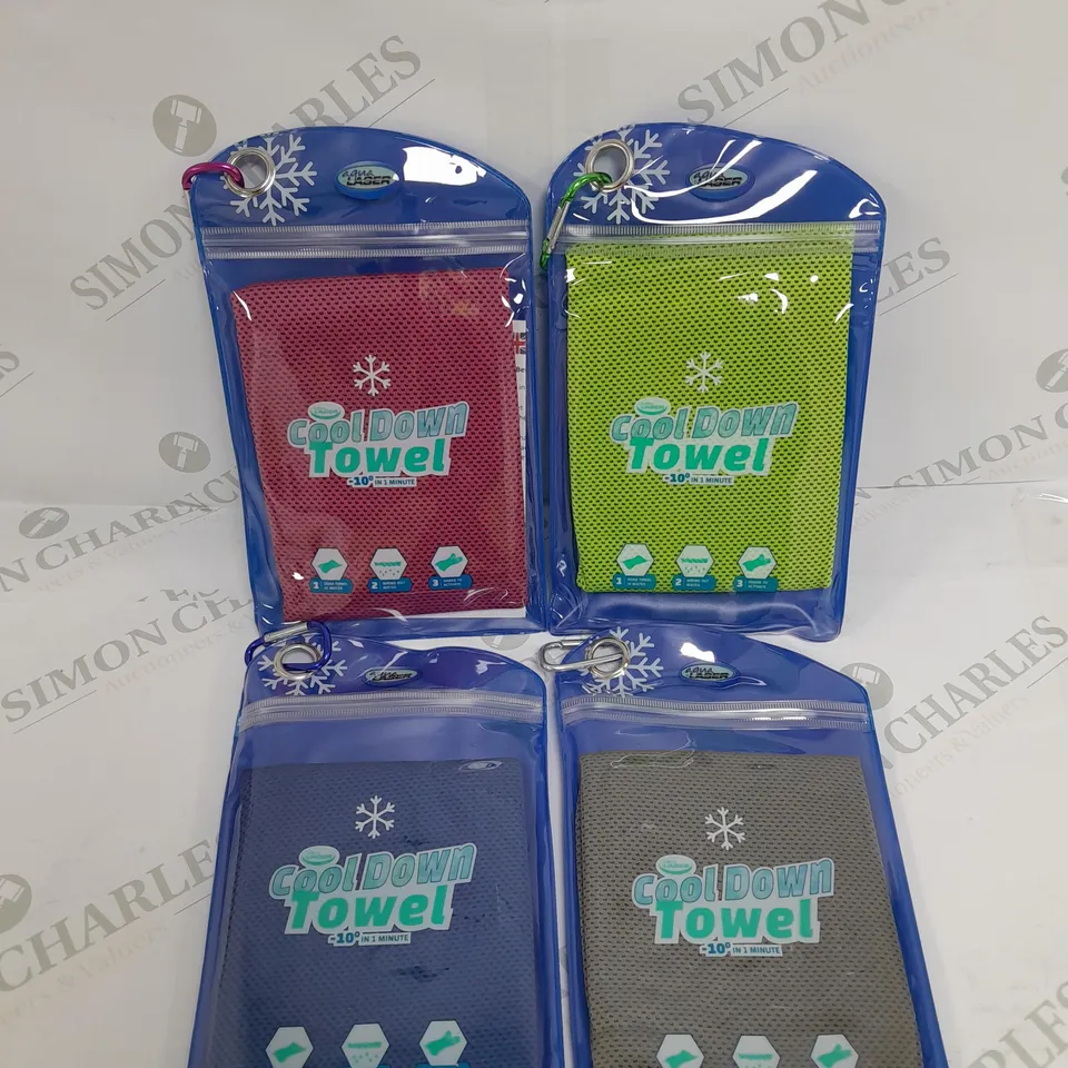 BOXED AQUA LASER SET OF 4 COOL DOWN TOWELS