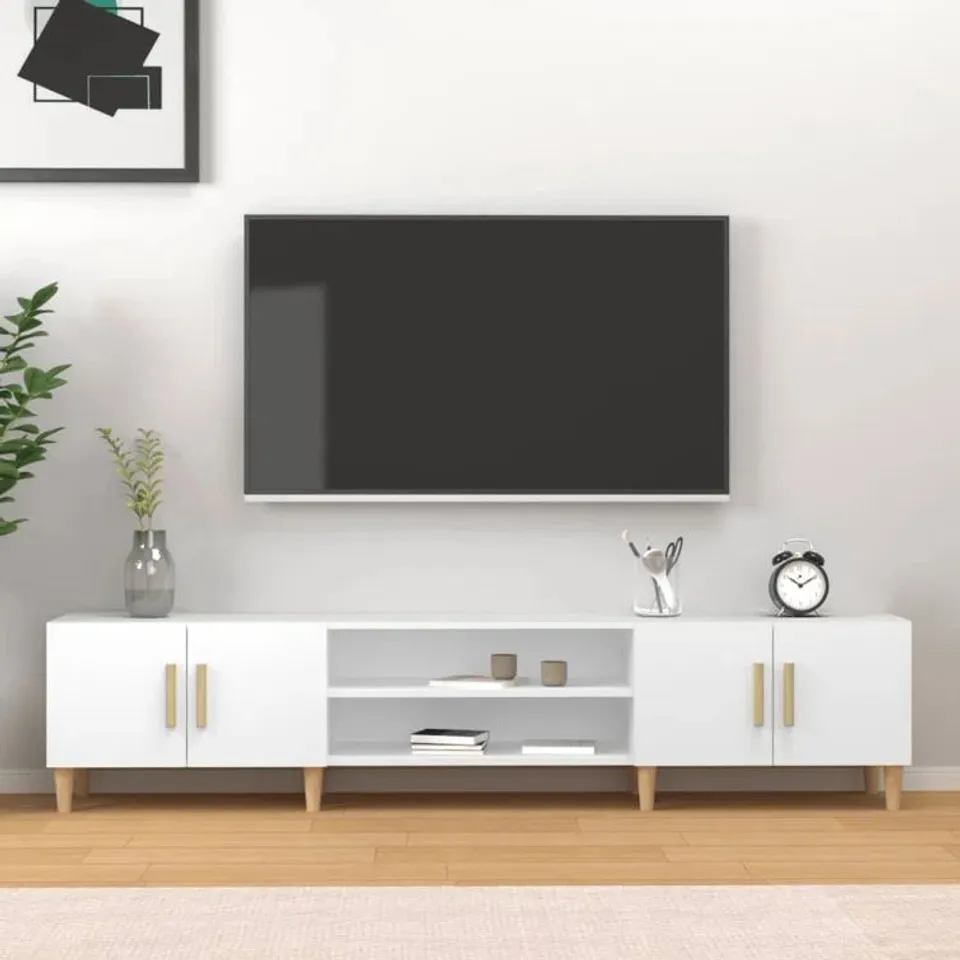 BOXED KYEISHA TV STAND FOR TVS UP TO 78" - WHITE (1 BOX)