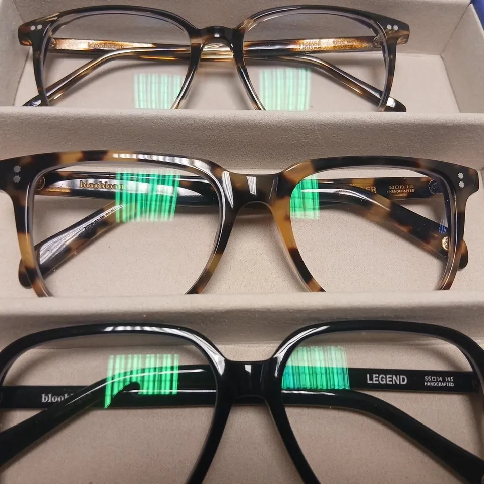 SET OF 5 DESIGNER BLOOBLOOM EYEGLASSES FRAMES IN BLUE CASE 