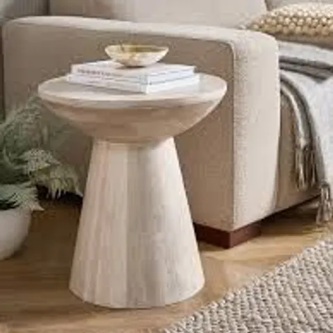 DRUM SIDE TABLE - NATURAL - COLLECTION ONLY 