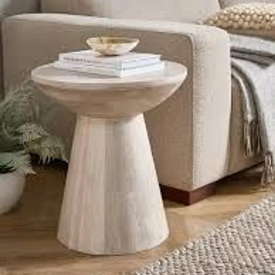 DRUM SIDE TABLE - NATURAL - COLLECTION ONLY 