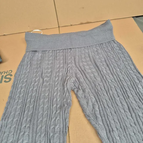 PRINCESS POLLY CURVE CABLE KNIT FOLDOVER PANTS GREY UK 24 (US 20 / AU 24)
