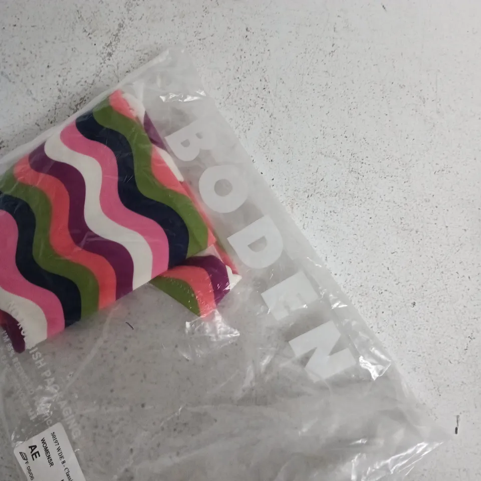 BODEN WOMEN'S BIKINI BOTTOMS – CLASSIC MULTICOLOUR WAVE PATTERN (UK 8) 