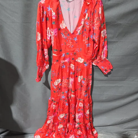 SIRENS LONDON ROMY CORAL PRINTED DRESS – UK 8