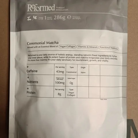 REFORMED CEREMONIAL MATCHA POWDER VEGAN COLLAGEN BLEND – 286G 