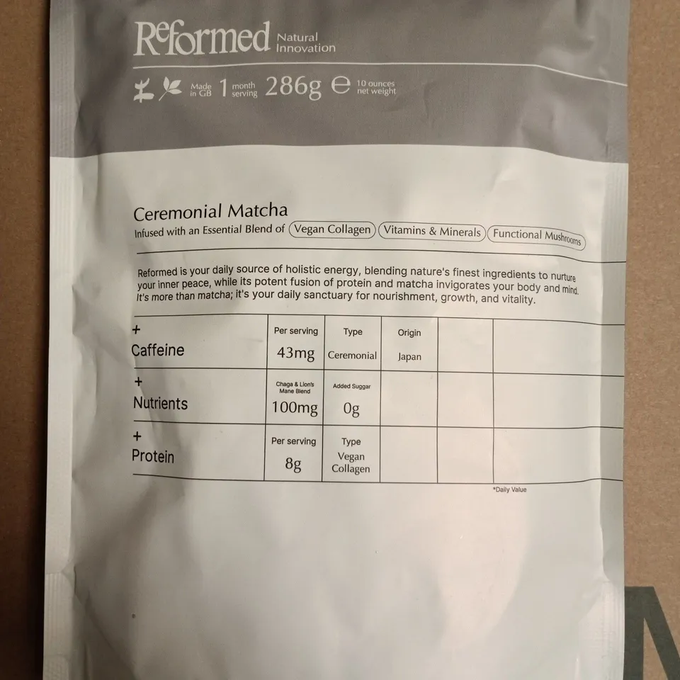 REFORMED CEREMONIAL MATCHA POWDER VEGAN COLLAGEN BLEND – 286G
