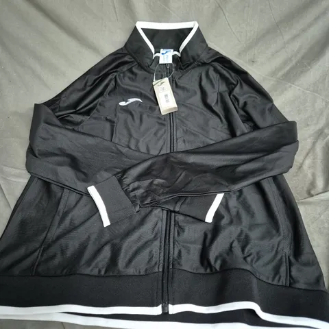 JOMA COMBI PREMIUM FULL ZIP SWEATSHIRT – BLACK WITH WHITE TRIM, UK 2XL