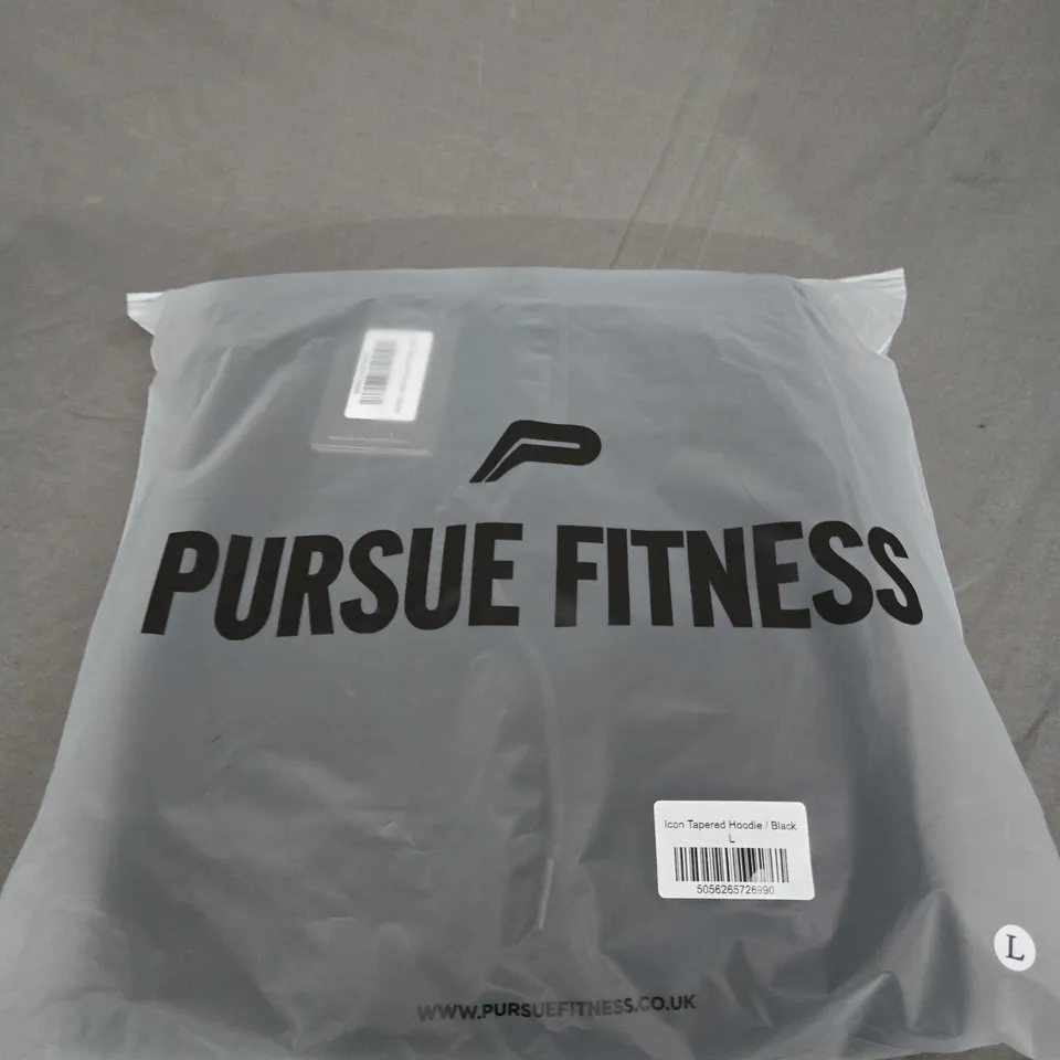 BAGGED PURSUE FITNESS ICON TAPERED HOODIE SIZE LARGE 