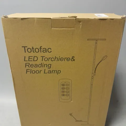 BOXED TOTOFAC LED TORCHIERE & READING FLOOR LAMP