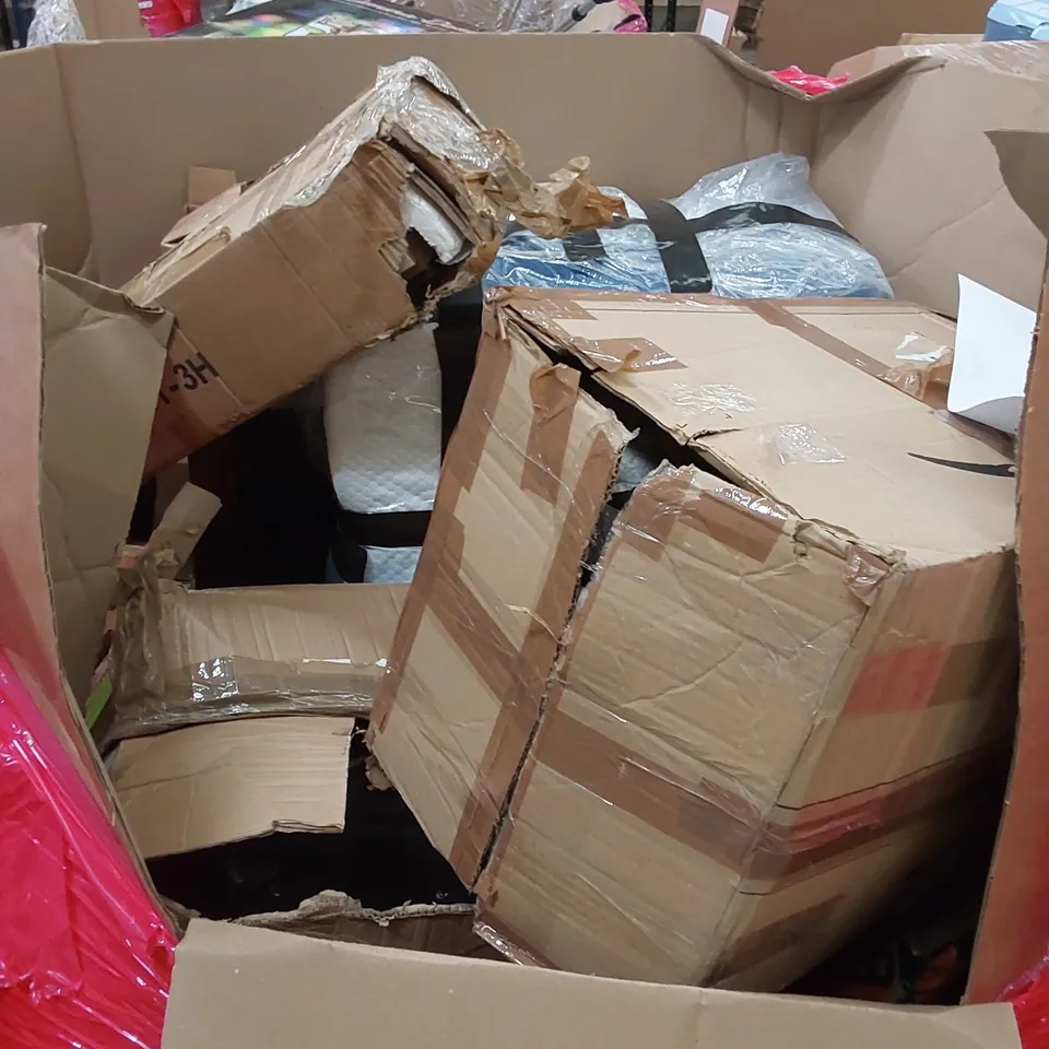 PALLET OF ASSORTED HOUSEHOLD ITEMS AND CONSUMER PRODUCTS TO INCLUDE; BOXED FURNITURE ETC 