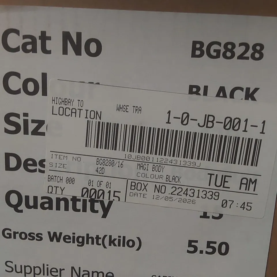 BOX CONTAINING APPROXIMATELY 15x BRAND NEW MAGISCULPT BLACK BODYSUITS - SIZE 42D