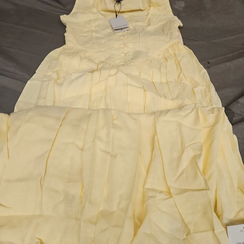 NOBODY'S CHILD CORA MIDI PLAIN DRESS, YELLOW - UK SIZE 8