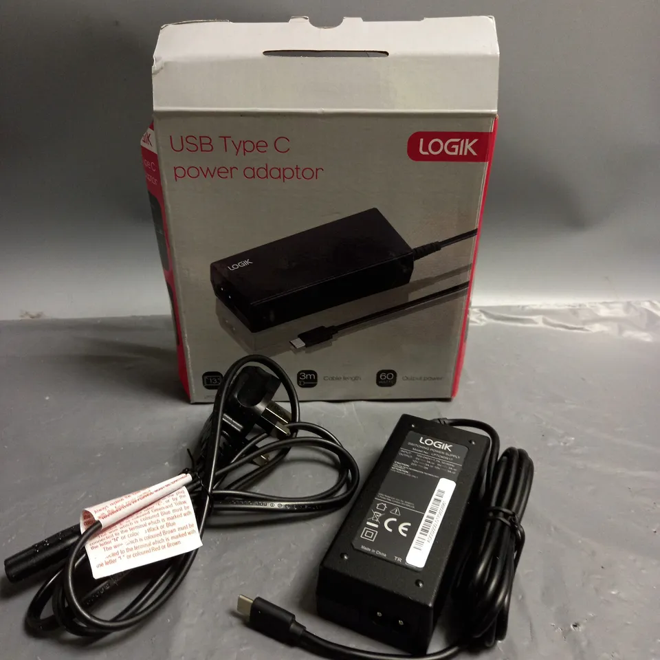 BOXED LOGIK USB TYPE C POWER ADAPTOR 