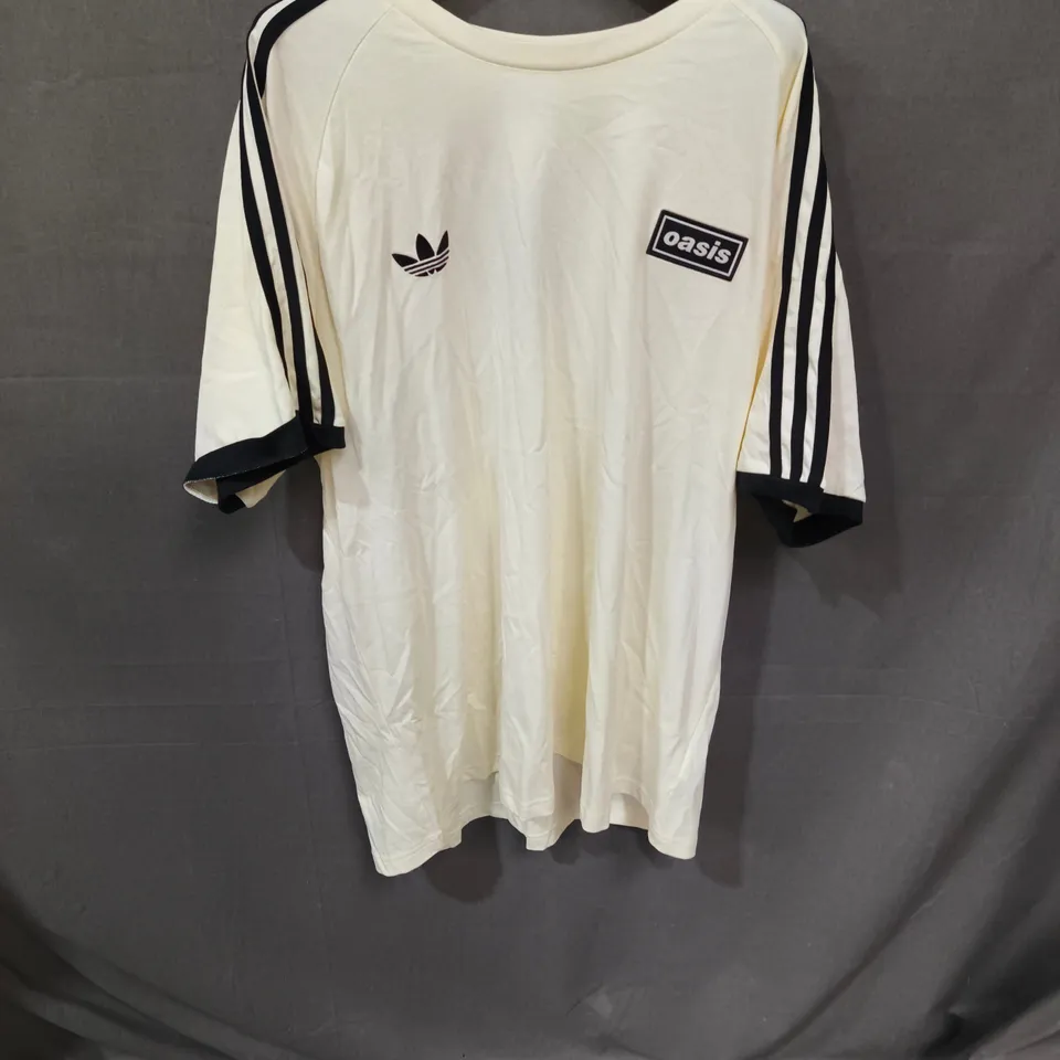 ADIDAS ORIGINALS 3-STRIPES TEE – CREAM/OFF-WHITE, UK XXL (US 2XL)