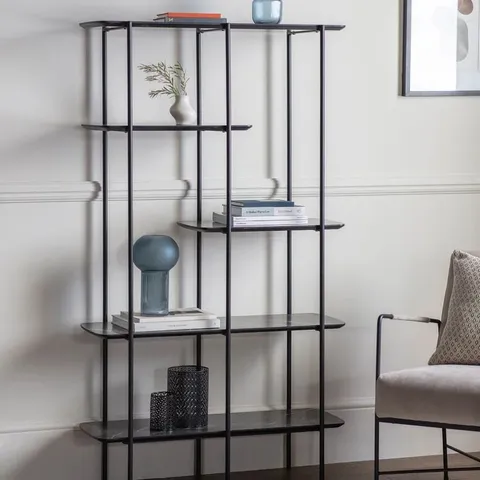 BOXED KINGS COUNTY 160CM H X 90CM W METAL GEOMETRIC BOOKCASE (1 BOX)
