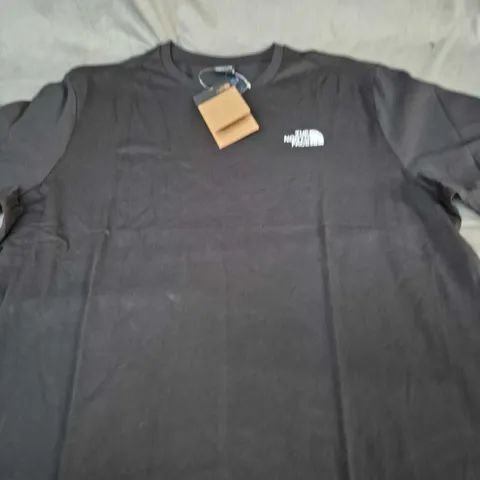 THE NORTH FACE BLACK T-SHIRT WITH CHEST LOGO AND BACK PRINT - SIZE XL