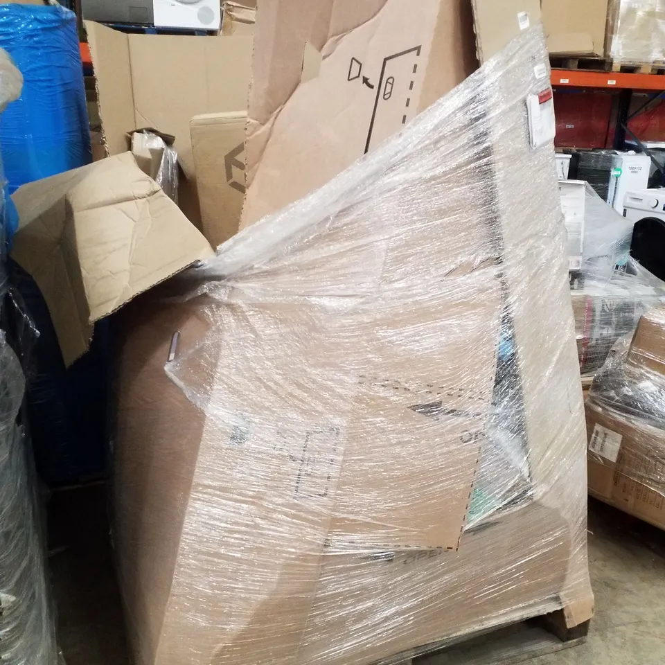 PALLET CONTAINING ASSORTED PRODUCTS INCLUDING TOILET PAPER, NOTEBOOKS, RING BINDERS