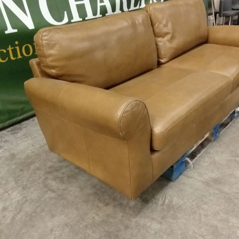 BAILEY 4 SEATER LEATHER SOFA - TAN RRP £849