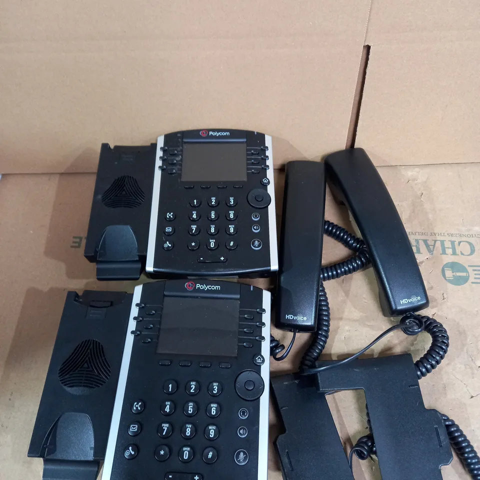 PAIR OF POLYCOM VVX 411 TELEPHONES 